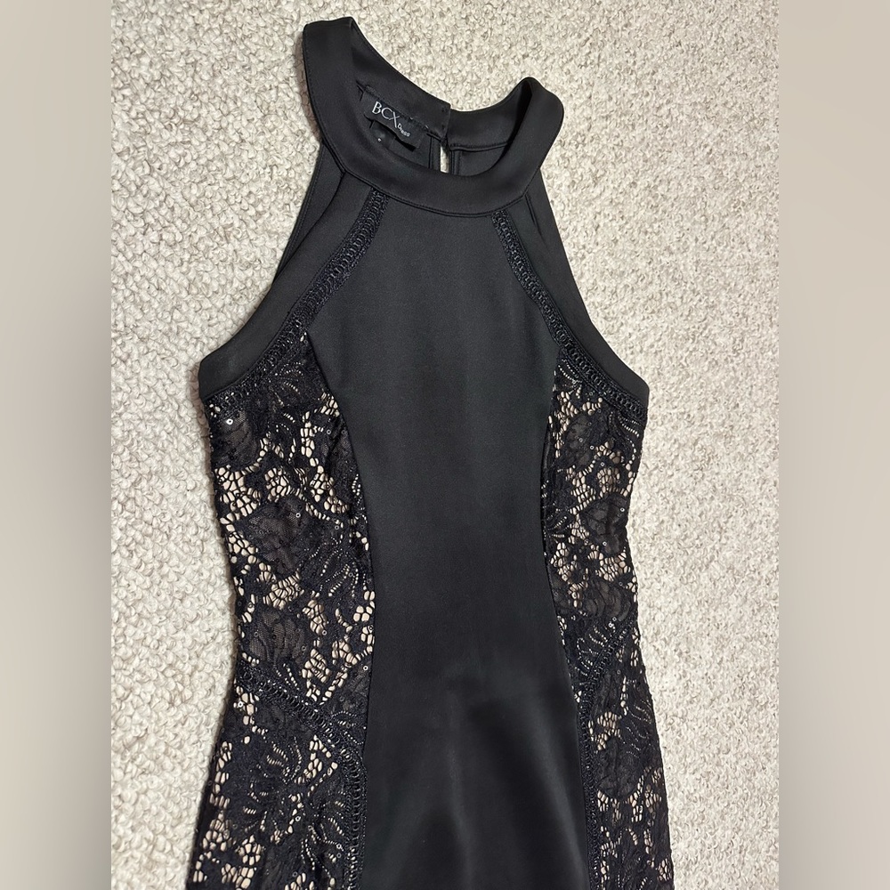 Black dress with tan and lace sides